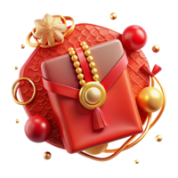 dramatic artistic Chinese New Year Red Envelope Front View Cutout genuine png