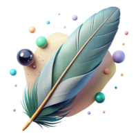 wonderful vintage Bird Feather with Shadow Effect Isolated Element authentic png