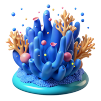vibrant artistic Coral Reef Isolated Element with Starfish Detail authentic png
