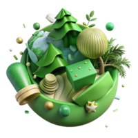 stunning minimalist Deforestation Impact Illustration Isolated with Green Tint original png