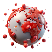 dramatic creative Globe Showing Temperature Increase Isolated with Red Highlights exclusive png