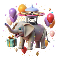 serene modern Drone with Ai Tracking Elephant Herd Transparent Background high resolution png