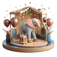 elegant classic Empty Elephant Enclosure Zoo Cutout original png