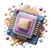 extraordinary modern Artificial Intelligence Chip Circuit Board Cutout authentic png