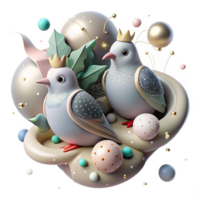 elegant rustic Detailed Illustration of Light Pollution Impacting Birds Isolated premium png