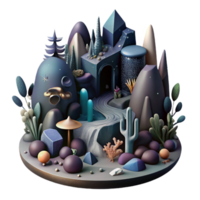 beautiful vintage Fragmented Ecosystems and Wildlife Corridors Transparent Background Dark and Moody high resolution png