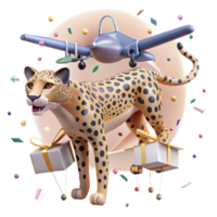 impressive classic Drone Monitoring Sri Lankan Leopard Transparent Background high resolution png