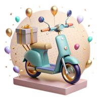 wonderful vintage Electric Scooter Front View Isolated Element professional png