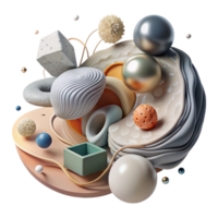 elegant rustic Abstract Ecosystem Diagram Isolated with Soft Lighting premium png