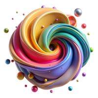 serene creative Colorful Ink Swirl Isolated on White exclusive png