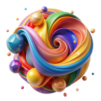 beautiful modern Colorful Abstract Swirls Pattern with Transparent Background exclusive png
