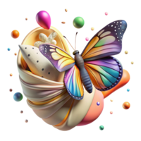 extraordinary creative Colorful Butterfly Emerging From Cocoon with Transparent Background authentic png