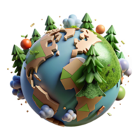 dramatic vintage Globe Showing Forest Coverage Cutout Element detailed png