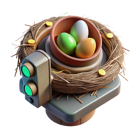 serene abstract Bird Nest in Traffic Light Cutout High Angle View high resolution png