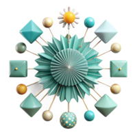 serene classic Aqua Sunburst Chart Isolated with Hierarchical Structure high quality png