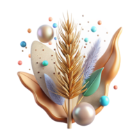 serene rustic Dried Plant Specimen Isolated with Pressed Leaves high resolution png