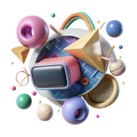 elegant abstract Geometric Vr Interface Design Isolated original png