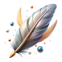 extraordinary creative Bird Feather with Shadow Effect Isolated Element authentic png