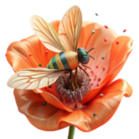 vibrant traditional Close Up of Hoverfly on Sunflower Transparent Background authentic png