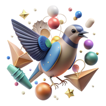 dramatic abstract Ai Analyzing Bird Migration Patterns Transparent Background png