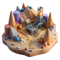 beautiful artistic Disturbed Environment Mining Operations Cutout Barren Landscape high resolution png