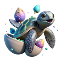 magnificent minimalist Ai Monitoring Sea Turtle Hatchlings Isolated authentic png