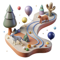 impressive creative Computer Generated of Animal Migration Route Dynamic Lines Transparent Background png