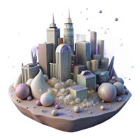 magnificent abstract City at Night with Noise Pollution Overlay Isolated high resolution png