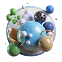 serene abstract Global Warming Co2 Molecule Model Transparent high resolution png