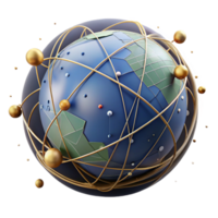 serene artistic Earth Globe with Network Lines Transparent high quality png