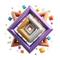 impressive creative Geometric Symbol with Bold Outline Isolated on Transparent Background original png