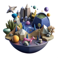 beautiful minimalist Fragmented Ecosystems and Wildlife Corridors Transparent Background Dark and Moody professional png