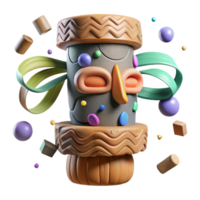 impressive creative Carved Stone Totem Pole Transparent Background png