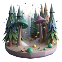 magnificent abstract Forest Silhouette Panorama View Transparent Element png