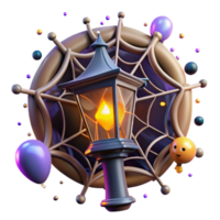 wonderful rustic Cutout of Spider Web Illuminated by Street Lamp high quality png