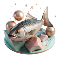 stunning minimalist Dead Fish Floating on Water Surface Transparent Background Realistic Texture exclusive png