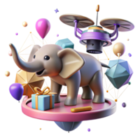magnificent minimalist Drone Capturing Elephant Calf Data Cutout exclusive png