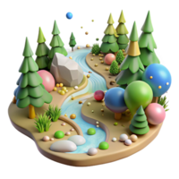 vibrant creative Forest Clearing Stream Transparent high quality png