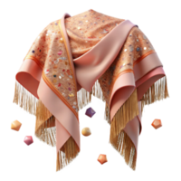 stunning abstract Flamenco Shawl with Fringe Isolated Transparent Background authentic png