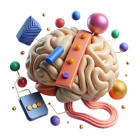 wonderful artistic Brain Computer Interface Diagram Isolated Element detailed png
