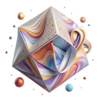 vibrant creative Abstract Cube Rotating View Transparent Background original png
