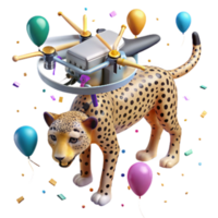 serene abstract Drone Monitoring Sri Lankan Leopard Transparent Background original png