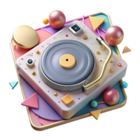 dramatic classic Dj Turntable Top View Isolated Cutout authentic png