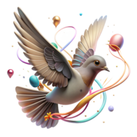 dramatic rustic Bird in Flight with Clouds Isolated Element exclusive png