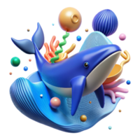 elegant vintage Blue Whale Vocalization with Noise Pollution Distortion Isolated genuine png