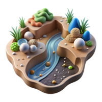dramatic classic Contaminated Water with Agricultural Runoff Top View Cutout authentic png