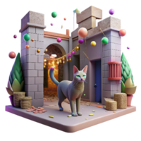 wonderful minimalist Feral Cat Alleyway Setting Isolated Element original png