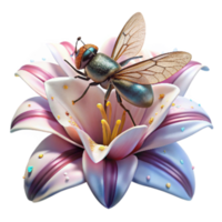 elegant contemporary Close Up of Hoverfly on Sunflower Transparent Background high resolution png