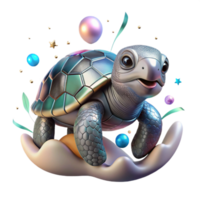 serene classic Cutout of Turtle Hatchling Crawling Towards Artificial Light genuine png