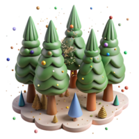 beautiful rustic Forest Trees Top View Isolated on Transparent Background professional png